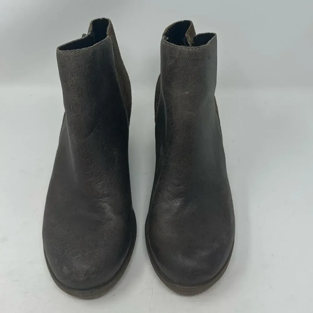 SOREL Joan Of Arctic Wedge ll Zip Leather Boots Brown Size 7 Winter Booties